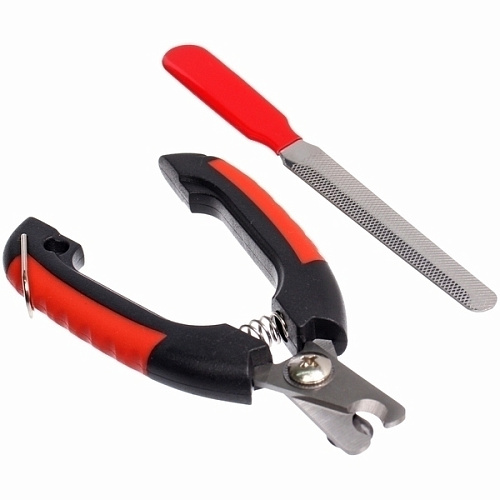 Набор для груминга Ухоженный Бро, когтерез и пилка, цвет черныйкрасный (блистер U)_4