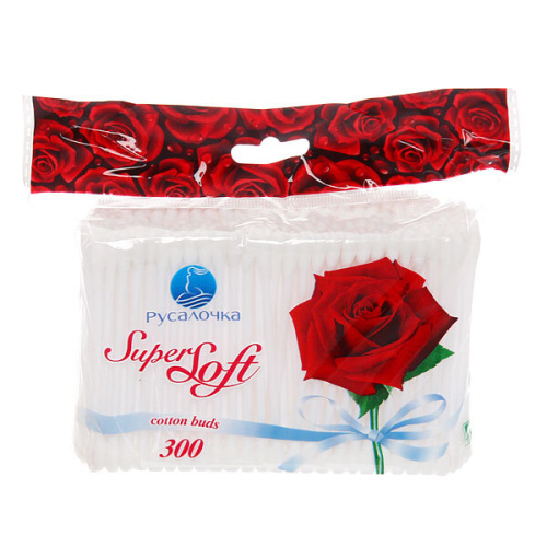 Ватные палочки РУСАЛОЧКА Super Soft 300шт, в ZIP упаковке 