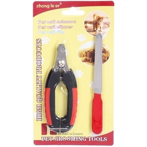 Набор для груминга Ухоженный Бро, когтерез и пилка, цвет черныйкрасный (блистер U)_5