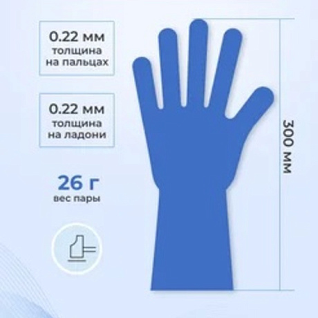 Перчатки латексные повышенной прочности Libry HR синие S 250/25