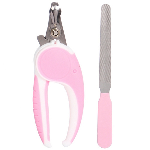 Набор для груминга Нежный  Бро, когтерез и пилка, цвет белыйрозовый  (блистер U)_4
