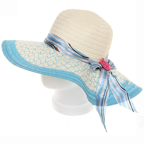 Шляпа женская с широкими полями TiraMiSu- Ассоль, микс 6 цветов, р58, ширина полей 10 см_15