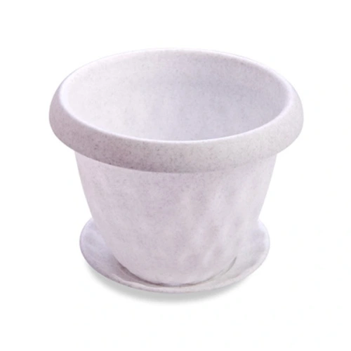 Горшок для цветов пластиковый 4,9л d-24,5см "Розетта" c поддоном мраморный С128МРА