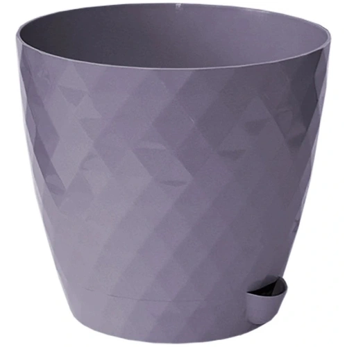 Горшок для цветов пластиковый 1,5л d-14см "Румба" серый шёлк
