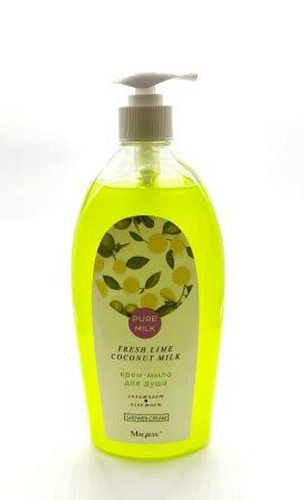 Крем-мыло для душа PURE MILK "Fresh lime & Coconut milk" 800мл