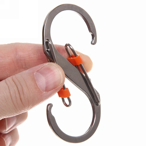 Карабин S-образный с двумя защёлками 8,6см_4