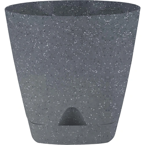Горшок для цветов пластиковый 4л d-20см "Amsterdam" с прикорневым поливом, тёмный камень
