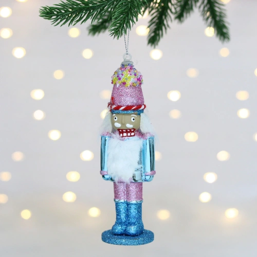 Елочная игрушка "Очаровательный солдат" 5*4*16 см, Голубой