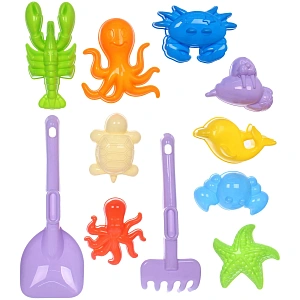 Набор для игры в песочнице "Морские жители", 19*16*9,5 см, 11 предметов