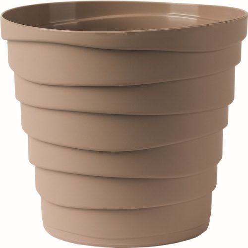 Кашпо для цветов пластиковое 0,9л d-13,2см "Бархан" Фраппе