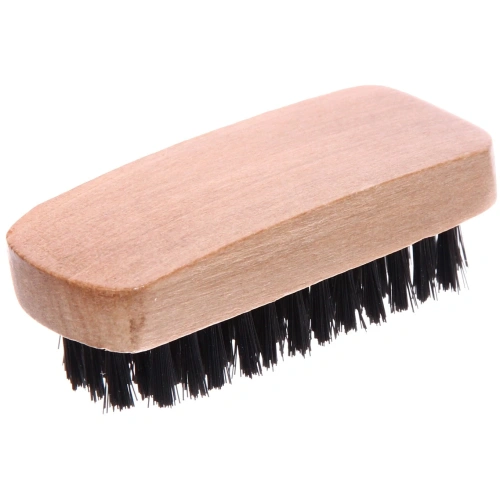 Щетка для обуви деревянная с искусственным ворсом "Мини", цвет щетины черный, 9*3,5см
