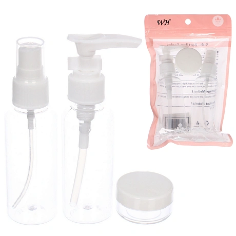 Флаконы дорожные в ZIP пакете 3шт "COMFORT", цвет крышек белый, (60*2мл,10мл)