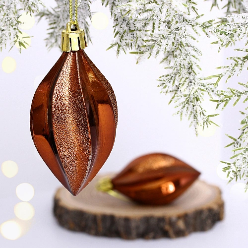 Ёлочные игрушки "Таинственное очарование" Капля 8 см (набор 2шт), шоколад