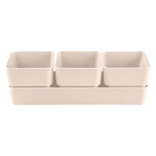 Кашпо для цветов пластиковое 0,45л 29,2*9,6см "Фиори" Трио пудровый