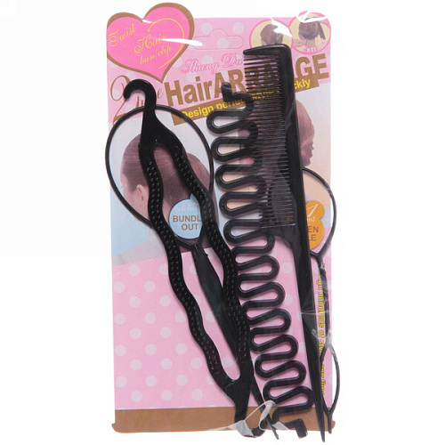 Набор для создания причёсок 4шт Styling, цвет черный, 2311,5см _5