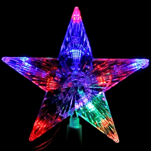 Звезда для елки светодиодная, 10 ламп RGRB, 15 см_3