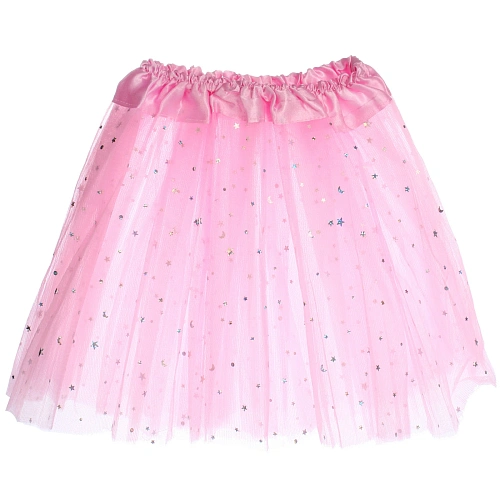 Карнавальный костюм Звездное небо (юбка, ободок, волшебная палочка), Розовый_3