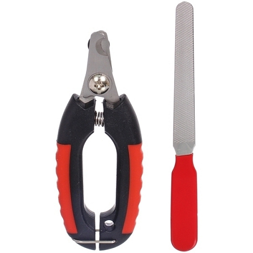 Набор для груминга Ухоженный Бро, когтерез и пилка, цвет черныйкрасный (блистер U)_3