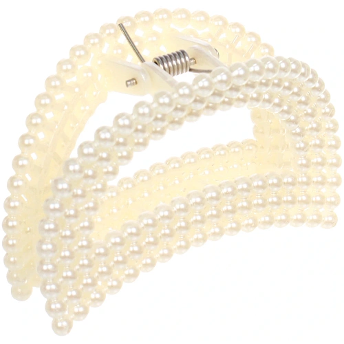 Заколка-краб для волос Мон Пион, сердечко, цвет белый, 7,5см (Блистер)_5