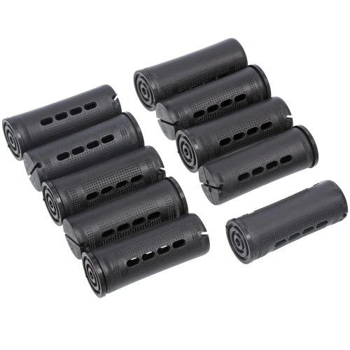 Бигуди-коклюшки 10шт с фиксирующими резинками "VOLNA", цвет черный, d-3см (пакет с подвесом)