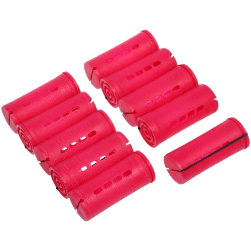 Бигуди-коклюшки 10шт с фиксирующими резинками "VOLNA", цвет фиолетовый, d-3,5см (пакет с подвесом)