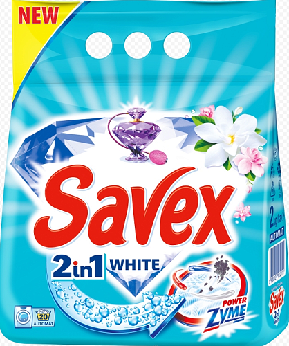 Порошок стиральный SAVEX 2 in 1 White Automat, 2кг