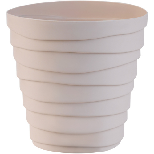 Кашпо для цветов пластиковое 1,4л d-14,5см "Бархан" Кремовый