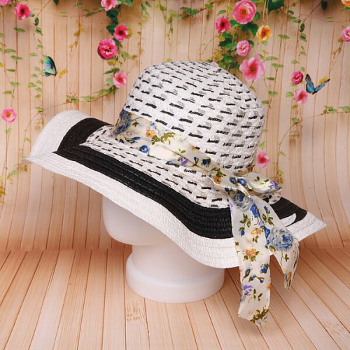 Шляпа женская с широкими полями TiraMiSu- Николь, микс 4 цвета, р58, ширина полей 10 см_25