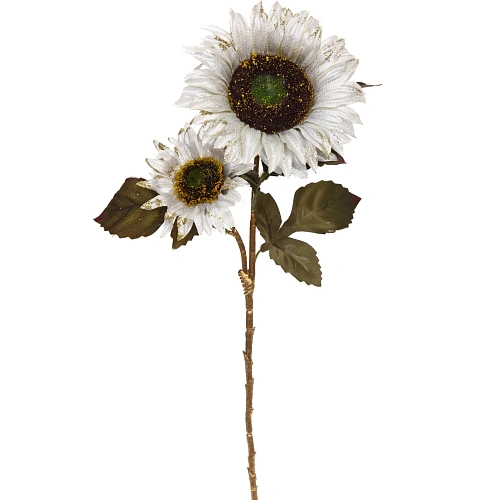 Искусственные цветы "FLOWERS GLAMOUR" 63см Подсолнухи 2 цветка белые