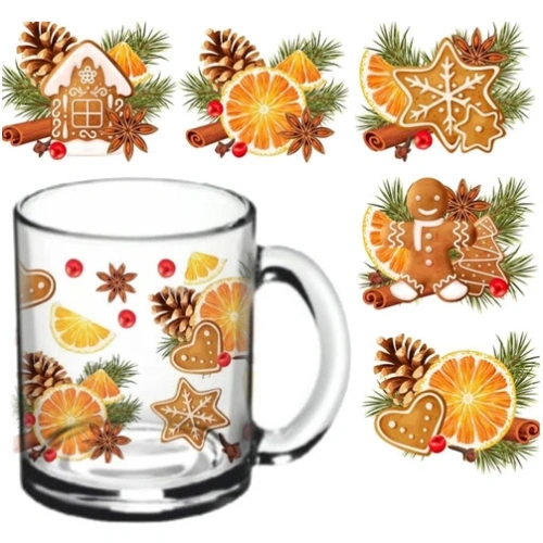 Кружка стеклянная 320мл "Со вкусом праздника" 5 видов  в подарочной упаковке D1208/01