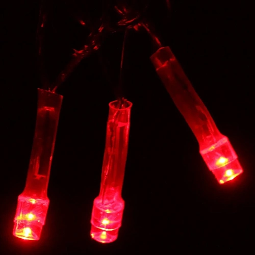 Гирлянда для дома 16м 200 ламп LED прозрачпров Красный (можно соединять)_23