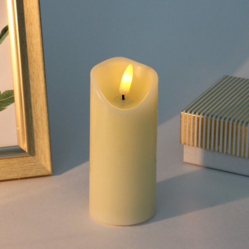 Сувенир с подсветкой "Свеча восковая - Искра" 5,3*12,5 см - облита воском (работает от батареек 2 АА)