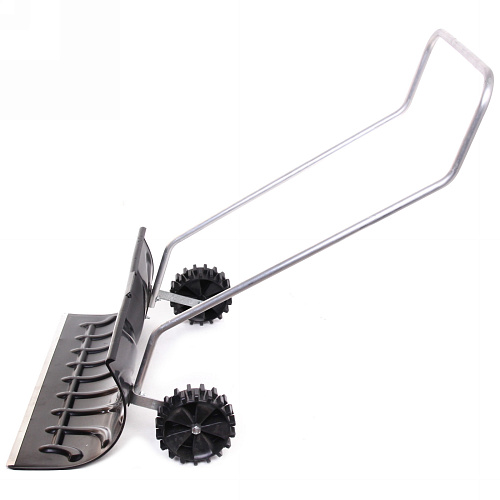 Движок для снега пластиковый 660330 мм, на колесах с металлической П-образной ручкой_7