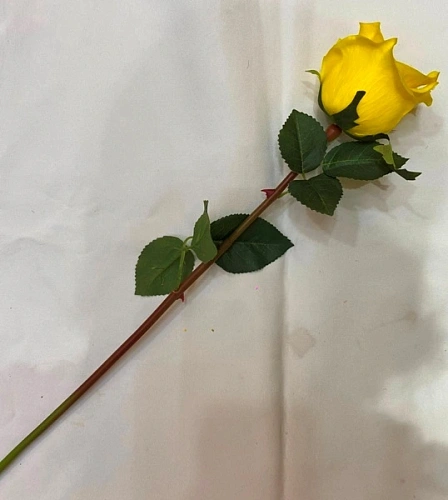 Цветок искусственный "Natur" 50см Роза желтая